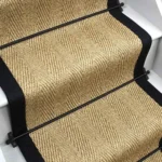 Herringbone Sisal Stair Runner with Black Border