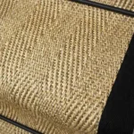 Herringbone Sisal Stair Runner with Black Border Texture